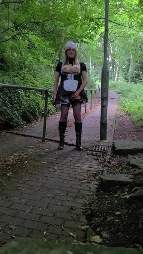 Spectacular moment from &quot;Sissy maid outdoors in Lancashire&quot;