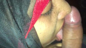 Indian Muslim Girl with Hijab, Deepthroat, Arab Style