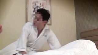 Japanese hotel masseuse happily has sex with a brazen client