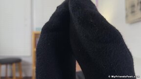 Muscular Hunk Girth Teases With Size 14 Feet In Dress Socks