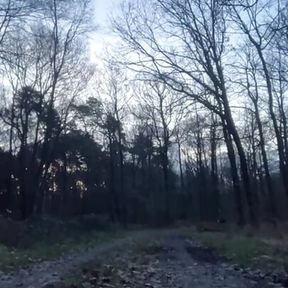 Dressed with a fuchsia skirt in a forest