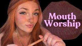 Mouth Worship - Spit Saliva Fetish Goddess Lipgloss Lips Tongue Face Mesmerizing Eyes Eye Contact Verbal Humiliation