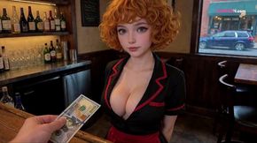 Bar Waitress Bends Over The Counter And He Rams His Cock Deep Inside Her Ass