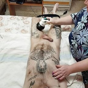 mother-in-law did a massage and then jerked my dick to orgasm