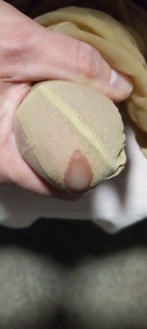 Masturbating in Wife's Pantyhose