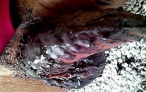 Pumped clitty gets covered in honey wax