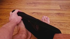 Men's legs in leggings