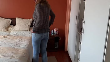 It turns me on to see how my stepson masturbates while recording me, his cock is huge