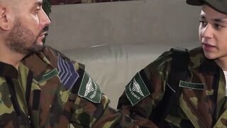 Trebols Sweet Surrender Watch as He Drops to His Knees and Swallows Every Inch of Sergeant Ricks MASSIVE Cock