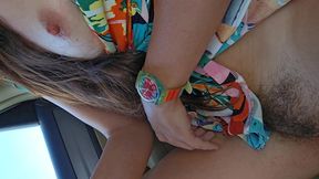 no panties public masturbation in uber taxi