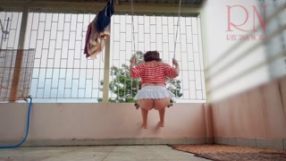 Depraved housewife swinging without panties on a swing  FULL VIDEO
