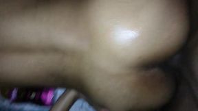 Oiled ass &mdash;  Tight wet pussy creams all over big black dick