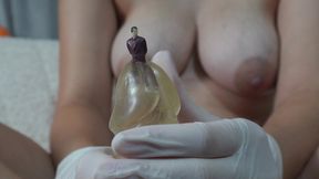 my giantess stepsister in white medical gloves puts tiny stepbrother on a dildo as punishment then takes him off the dildo and giantess stepsister puts tiny stepsister in her pussy and plays with him in 4k