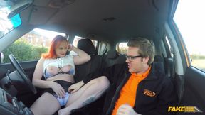 Kinky Reality Sex at Fake Driving School - Tattooed redhead craves a big cock Ryan Ryder, Chloe Davis