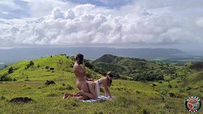 raw wilderness fuck at sunrise: squirting meadow pounding