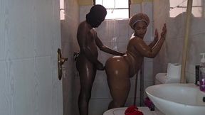 African Interrupted Her Shower