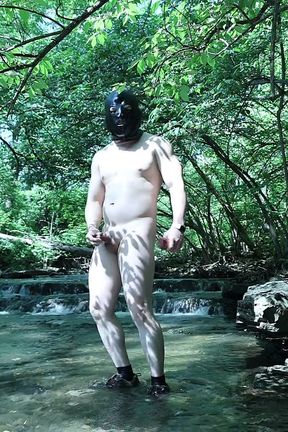 Flexing by the Waterfall, Trying to Sneak a Little Private Moment