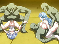 Bustiest hentai cuties group gangbanged by monsters