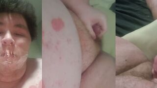 Humungous Bastard ball-gagged sounding COCK BALL TORTURE restrain bondage