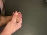 Thick heavy cock slapping the table