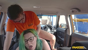 The SEX PARTY test for a orgy newbie with BBW - Fake Driving School