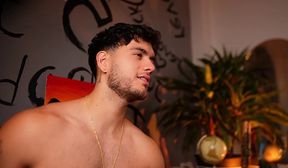 hot latino with big hairy uncut cock wanking and cumming