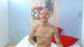 Entusiastic Blonde Latino Skinny Guy Solo Cam Show