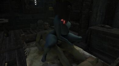 Demon Girl rides Skyrim cowgirl creampie in 3D hentai mod