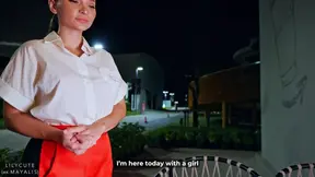 Amateur Waitress takes big dick in public toilet