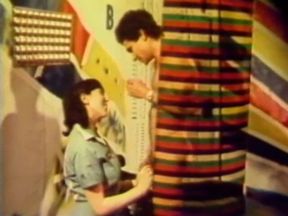 Vintage orgy with sexy big-boobed white and black milfs - (No audio but music)