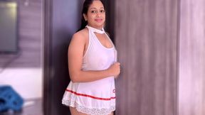 Hot Desi Girl in Nurse Costume tight pussy fuked, Indian husband-wife xxx romance Hindi Sex Video