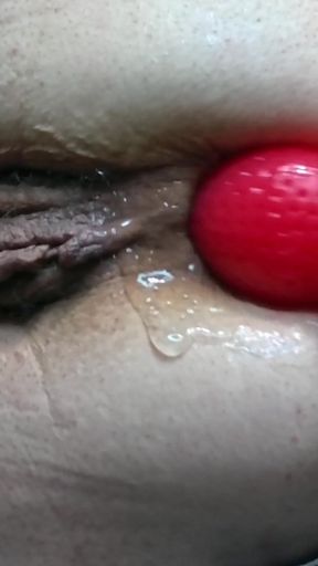 Huge Strawberry Dildo in Thick Ass: Deep Anal Riding &amp; Wet Fun   Clip 1