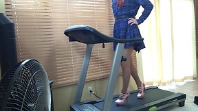 Trans Girl Exercise in Sky High Heels