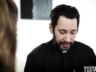 Large booty fat teen seduces and rides a large jock aged priest hardcore
