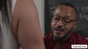 Smoking hot TS stepdaughter analed by black stedad