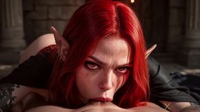 i fucked the red-haired elf hard!! her small tits with pierced nipples and juicy ass were shaking like during an earthquake!!! [ai]