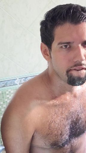 Playing with myself in the bathroom - Solo masturbation &amp; wet finish   Clip 2