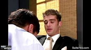 Gay gets fucked in the office