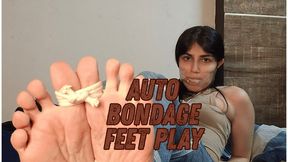 Bondage while i tape wrap my face with a sock on it and then feet play wiggle toes