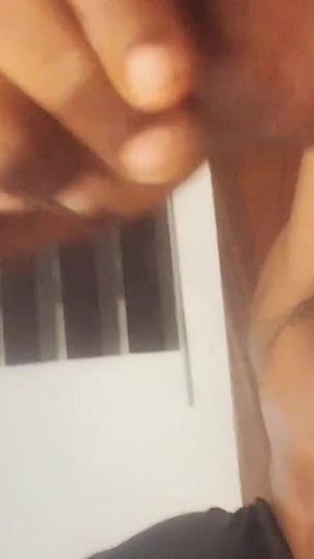 Jerking off My Big Fat African Cock Till I Cum for You