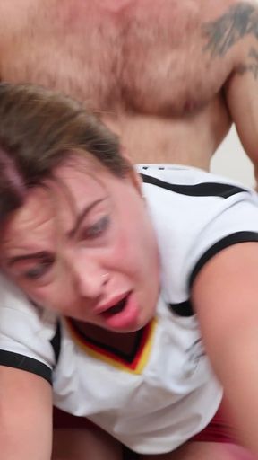 Hot German Tease! Squirting on the Floor in My Football Jersey