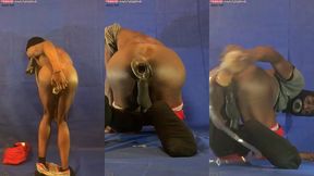 fag guy gets ass and mouth stuffed with anal objects - dj buttpussy