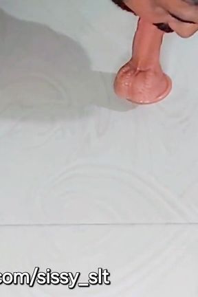 Sexy and Cute Shemale Fuck While Locked in Cage, Anal Masturbation