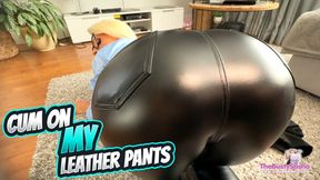 Cum on my leather pants countdown POV