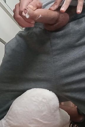 Horny Guy on His Knees Wants to Give You a Blowjob While Masturbating His Delicious Cock
