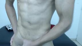 Sexy Latino with Great Abs Jerking