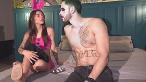 Stunning brunette from the party gets taken home and fucked by Joker