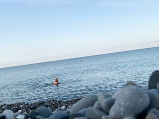 Monika Fox Swims Nude In Sea