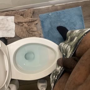 Black curved Dick jacking off cumming and pissing