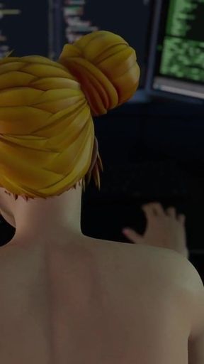 Futa Bonny Enters Wonderland Sector. Sexy Anime Girl Gets Mouth, Ass and Pussy Stuffed by Trans